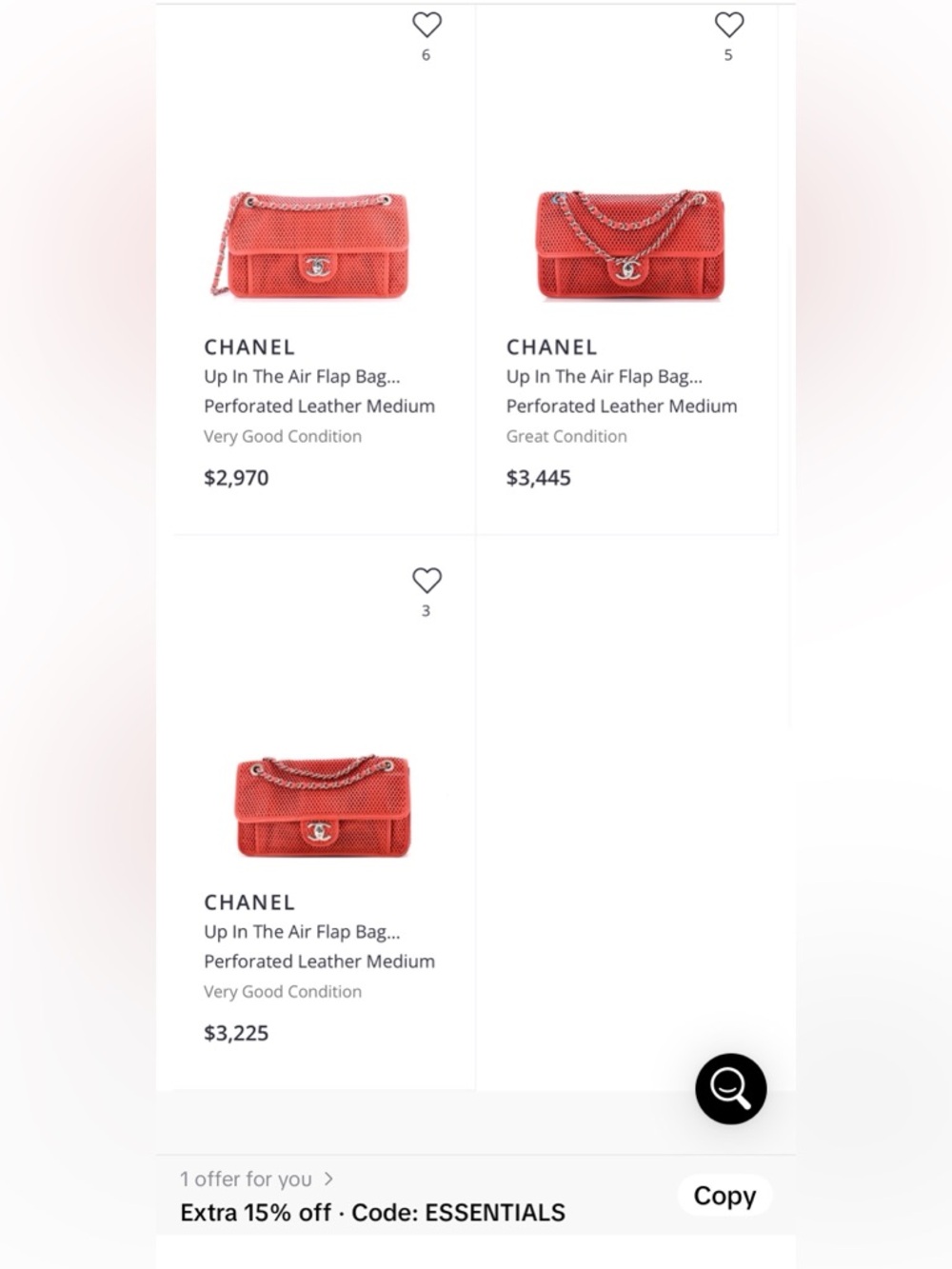 Chanel Red Perforated Leather Shoulder Bag - Picture 4 of 4